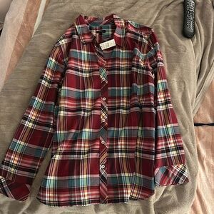 NWT Talbots button down plaid, xl
